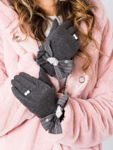 LE RK BOW 91 rukavice tmavě šedé jedna velikost