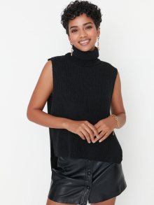 Černá dámská svetrová vesta s příměsí vlny Trendyol - S