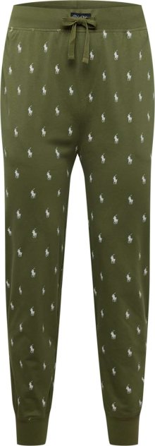 Polo Ralph Lauren Pyžamové kalhoty olivová / bílá
