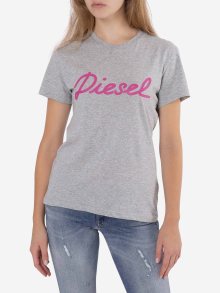Šedé dámské tričko s potiskem Diesel - XXS