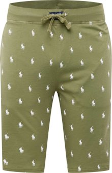 Polo Ralph Lauren Pyžamové kalhoty olivová / bílá