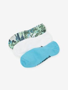 Sada tří párů unisex vzorovaných ponožek v zelené, bílé a modré barvě Converse - 37-42