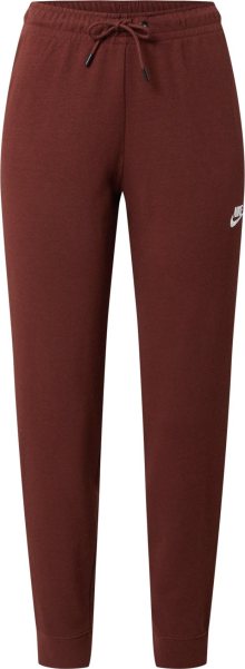 Nike Sportswear Kalhoty rezavě hnědá / bílá
