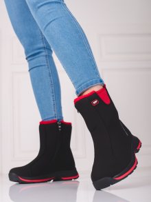 Komfortní černé dámské  trekingové boty bez podpatku
