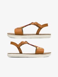 Červeno-hnědé holčičí kožené sandály Camper - 29