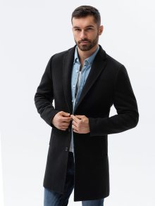 Ombre Clothing Černý elegantní kabát C536