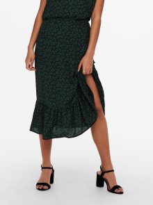 Černo-zelená vzorovaná midi sukně JDY Piper - XS