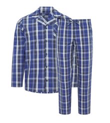 Pánské pyžamo 50091 56C karo - Jockey káro - modrá L