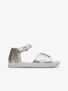 Holčičí kožené sandály ve stříbré barvě Camper - 20