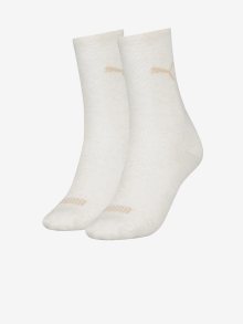 Sada dvou párů dámských ponožek v krémové barvě Puma - 35-38