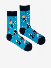 Modré vzorované ponožky Fusakle Lyžovačka - 35-38