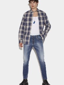 Modré pánské slim fit džíny DSQUARED2 Icon Skater - XL