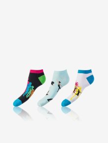 Sada tří párů unisex ponožek v černé, bílé a světle modré barvě Bellinda CRAZY IN-SHOE SOCKS 3x  - 35-38