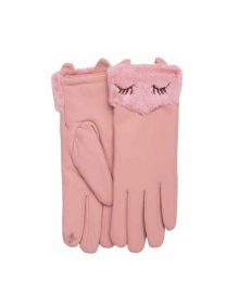 Dámské rukavice s umělou kožešinou ESTHER růžové  