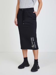 Černá dámská tepláková midi sukně s rozparkem Calvin Klein Jeans - XS