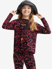 Černé holčičí vzorované tričko Desigual Carlota - 98-104