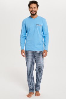 Pánské pyžamo Italian Fashion Jaromir modrá/print xl