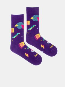 Fialové vzorované ponožky Fusakle  - 35-38