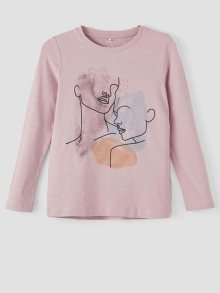 Růžové holčičí vzorované tričko name it Serke - 116