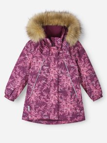 Růžová vzorovaná holčičí nepromokavá zimní bunda Reima Silda - 104