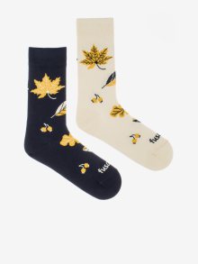 Pár dámských ponožek v černé a bíle barvě s motivem Fusakle Listopad - 35-38