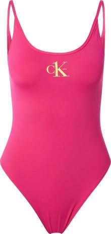Calvin Klein Swimwear Plavky žlutá / tmavě růžová