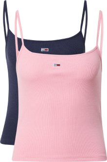 Tommy Jeans Top námořnická modř / světle růžová / červená / bílá