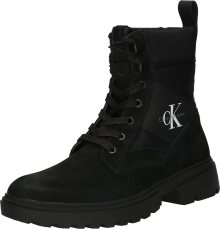 Calvin Klein Jeans Šněrovací boty černá / bílá