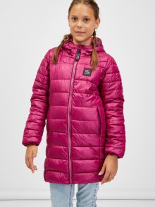 Tmavě růžový holčičí prošívaný kabát s kapucí SAM 73 Nadine - 116