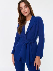 Tmavě modré dámské sako se zavazováním Trendyol - S