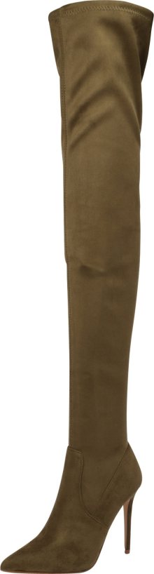 STEVE MADDEN Kozačky nad kolena \'DOMINIQUE\' olivová