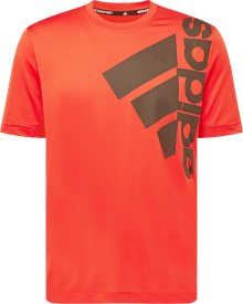 ADIDAS PERFORMANCE Tričko khaki / oranžově červená