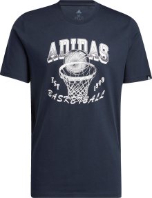 ADIDAS PERFORMANCE Funkční tričko \'World of Basketball\' marine modrá / bílá