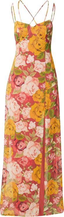 Trendyol Společenské šaty žlutá / zelená / červená