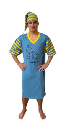 Pánská noční košile Pat a Mat Obrys modrý | modrá | XXXL