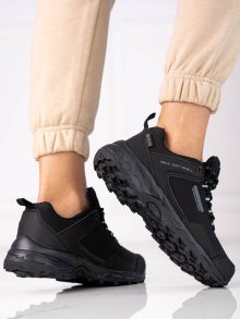 Exkluzívní  trekingové boty dámské černé bez podpatku