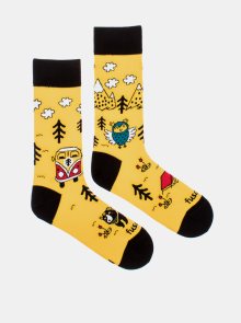 Žluté vzorované ponožky Fusakle Kemping - 35-38