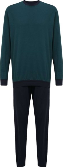 SCHIESSER Pyžamo dlouhé námořnická modř / smaragdová