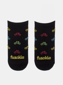 Černé vzorované kotníkové ponožky Fusakle Cyklista - 39-42