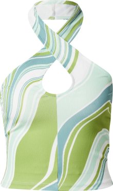 Gina Tricot Top \'Aurora\' zelená / nefritová / bílá