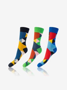 Sada tří párů unisex ponožek v žluté, modré a zelené barvě Bellinda CRAZY SOCKS 3x - 35-38