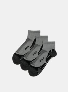 Sada tří párů šedých dámských ponožek FILA - 43-46
