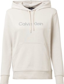 Calvin Klein Performance Sportovní mikina béžová / stříbrně šedá