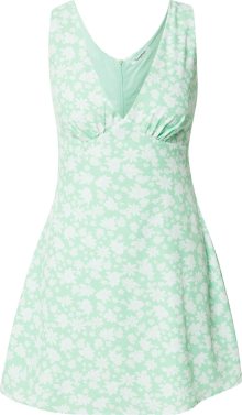 GLAMOROUS Letní šaty světle zelená / bílá