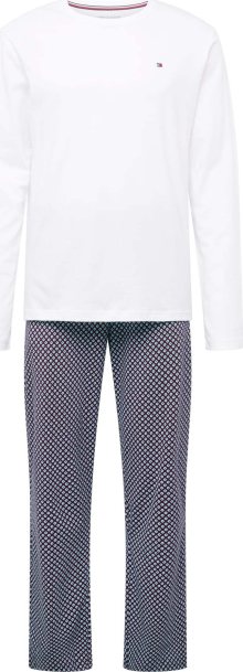 Tommy Hilfiger Underwear Pyžamo dlouhé noční modrá / merlot / bílá