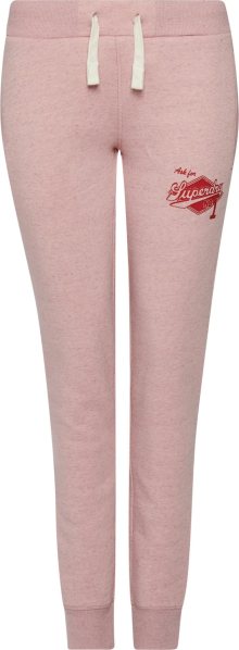 Superdry Kalhoty \'Collegiate \' světle růžová / červená / bílá