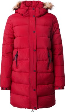 Superdry Zimní kabát světle hnědá / červená