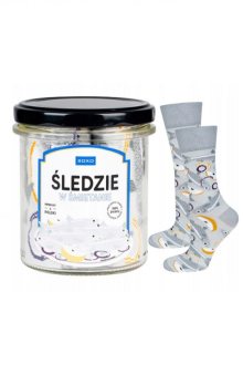 Ponožky SOXO ve sklenici - Sleď ve smetaně šedá 35-40