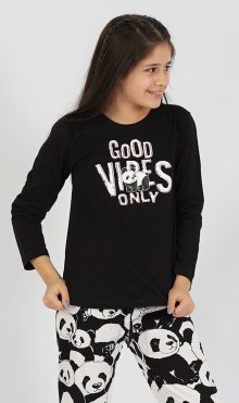 Dětské pyžamo Vienetta Secret Good vibes černé | černá | 9 - 10