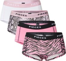 PIECES Kalhotky pink / černá / bílá